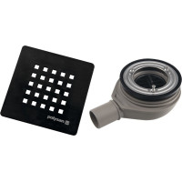 Polysan TRENECA vaničkový sifón, priemer otvoru 90mm, DN40, krytka čierna mat 84999.21