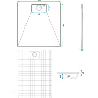 Sprchová SMC vanička REA Bazalt CARRARA WHITE 90x90 cm - imitácia kameňa - biela