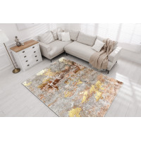 Kusový koberec Miro 51463.802 Abstraction grey/gold