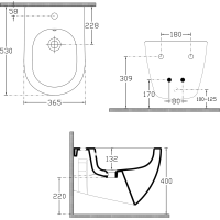 INFINITY bidet závesný, 36, 5x53cm, biela mat 10NF41001-2L