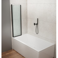 Aqualine WILA vaňová zástena 900x1400 mm skladacia, čierna, číre sklo AQ5742B