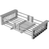 Odkvapkávací teleskopický kôš na drez REA 31-52 x 22,5 cm - šedý