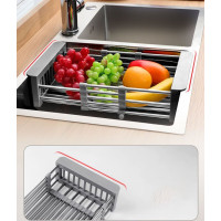Odkvapkávací teleskopický kôš na drez REA 31-52 x 22,5 cm - šedý