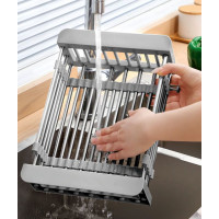 Odkvapkávací teleskopický kôš na drez REA 31-52 x 22,5 cm - šedý