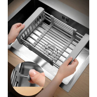 Odkvapkávací teleskopický kôš na drez REA 31-52 x 22,5 cm - šedý