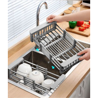 Odkvapkávací teleskopický kôš na drez REA 31-52 x 22,5 cm - šedý