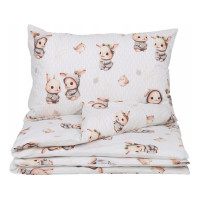 Detské bavlnené obliečky do postieľky 120x90 cm BABYMAM PREMIUM - Zajačikovia