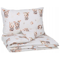Detské bavlnené obliečky do postieľky 120x90 cm BABYMAM PREMIUM - Zajačikovia