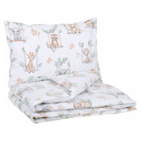 Detské bavlnené obliečky do postieľky 120x90 cm BABYMAM PREMIUM - Zvieratká na hojdačke