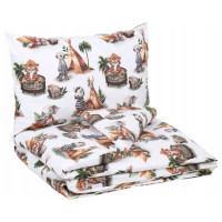 Detské bavlnené obliečky do postieľky 120x90 cm BABYMAM PREMIUM - Zvieratká v pyžamkách