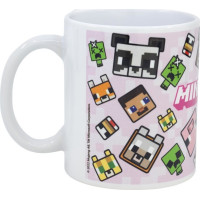 STOR Hrnček keramický 325ml Minecraft ružový