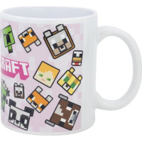 STOR Hrnček keramický 325ml Minecraft ružový