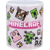 STOR Hrnček keramický 325ml Minecraft ružový
