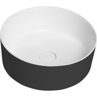 THIN umývadlo na dosku, Rockstone, Ø 38 cm, carina/biela mat WN548-41