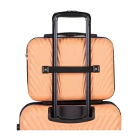 Moderné cestovné kufre SWAN - set KK+XS+S+M+L - broskyňová oranžová