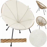 Záhradné kreslo ACAPULCO natural + podsedák - krémový