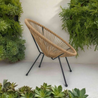 Záhradné kreslo ACAPULCO natural + podsedák - krémový