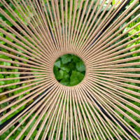 Záhradné kreslo ACAPULCO natural + podsedák - krémový