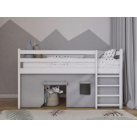 Detská vyvýšená posteľ z masívu borovice PORTO - 200x90 cm - biela
