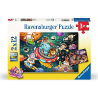 RAVENSBURGER Puzzle Zvieratká vo vesmíre 2x12 dielikov