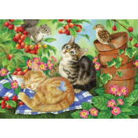 COBBLE HILL Rodinné puzzle Pod čerešňovým stromom 350 dielikov