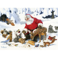 COBBLE HILL Rodinné puzzle Santa so zvieracími priateľmi 350 dielikov