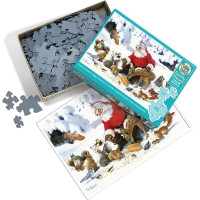 COBBLE HILL Rodinné puzzle Santa so zvieracími priateľmi 350 dielikov
