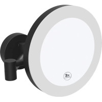 Sapho X-ROUND BLACK kozmetické zrkadlo s LED osvetlením ø 200mm, okrúhle, čierna XR016B