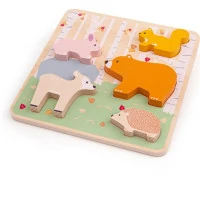 Bigjigs Baby Drevené puzzle Woodland