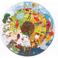 Bigjigs Toys Okrúhle podlahové puzzle Štyri ročné obdobia 50 dielikov