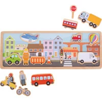 Bigjigs Toys Magnetické puzzle mesto