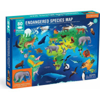 Mudpuppy Puzzle Ohrozené druhy zvierat celého sveta 80 dielikov