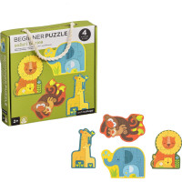 Petit Collage Prvé puzzle mláďatá safari
