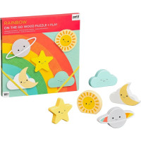 Petit Collage Robustné drevené puzzle Rainbow