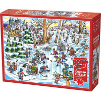 COBBLE HILL Puzzle DoodleTown: Hokejové mesto 1000 dielikov