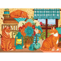 COBBLE HILL Puzzle Mačky vo farbe tekvice 500 dielikov