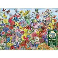 COBBLE HILL Puzzle Motýlia záhrada 1000 dielikov