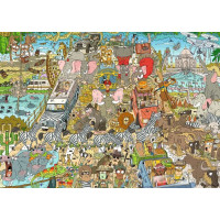 RAVENSBURGER Puzzle Pohľad do spätného zrkadla: Safari 1000 dielikov