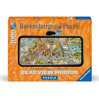 RAVENSBURGER Puzzle Pohľad do spätného zrkadla: Safari 1000 dielikov