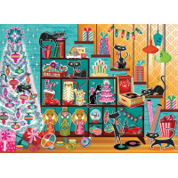 COBBLE HILL Puzzle Vianočné mačky1000 dielikov