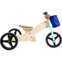 small foot Drevené odrážadlo Trike 2v1 tyrkysové