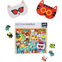 Petit Collage Puzzle knižnica 100 ks s 3D okuliarmi