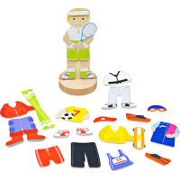 Bigjigs Toys Magnetické obliekacie puzzle športové aktivity