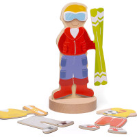 Bigjigs Toys Magnetické obliekacie puzzle športové aktivity