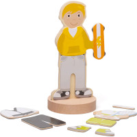Bigjigs Toys Magnetické obliekacie puzzle športové aktivity