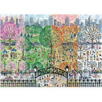 Galison Drevené puzzle Psí park 4 ročné obdobia 250 dielikov