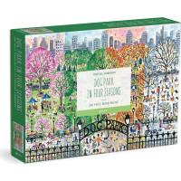 Galison Drevené puzzle Psí park 4 ročné obdobia 250 dielikov