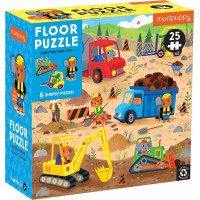 Mudpuppy Podlahové puzzle auta na stavbe 25 dielikov