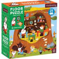 Mudpuppy Podlahové puzzle Lesná škôlka s tvarovanými dielikmi 25 dielikov