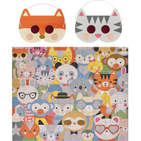Petit Collage Puzzle zvieratká 100 ks s 3D okuliarmi
